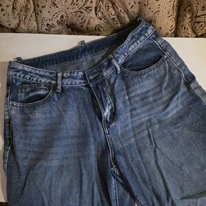 Classic Blue Wide Leg Denim Jeans Size 32